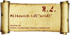 Milkovich László névjegykártya